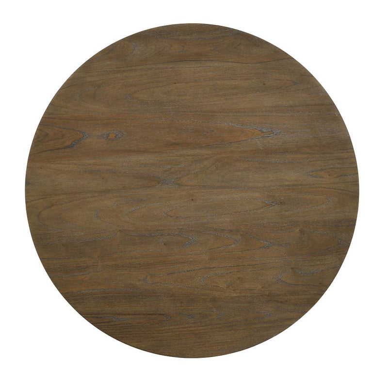 Cillin Round Dining Table, Walnut & Antique White Finish Acme