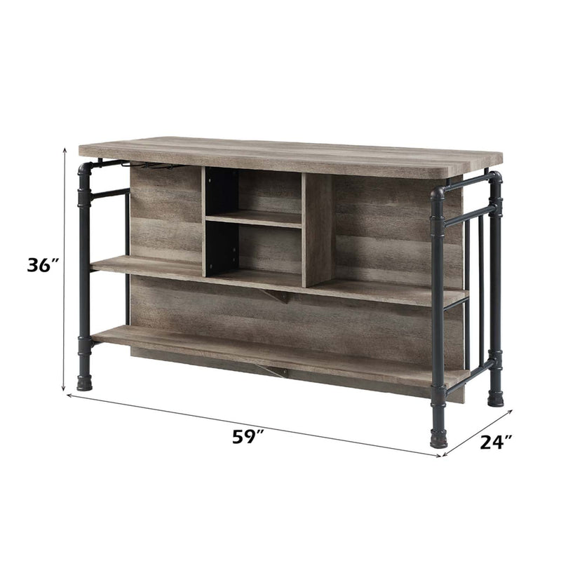 Edina Counter Height Table, Antique Oak & Sandy Gray Finish Acme