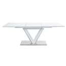 Gallegos Dining Table w/Leaf, White High Gloss Finish Acme