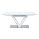 Gallegos Dining Table w/Leaf, White High Gloss Finish Acme