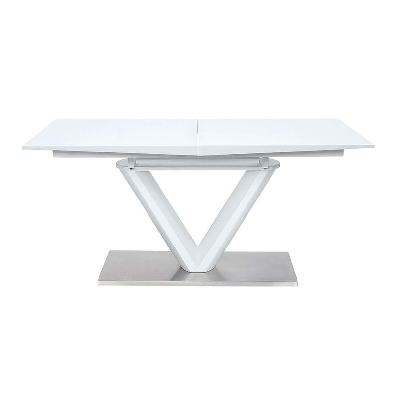 Gallegos Dining Table w/Leaf, White High Gloss Finish Acme