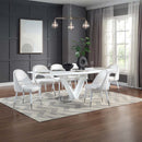 Gallegos Dining Table w/Leaf, White High Gloss Finish Acme