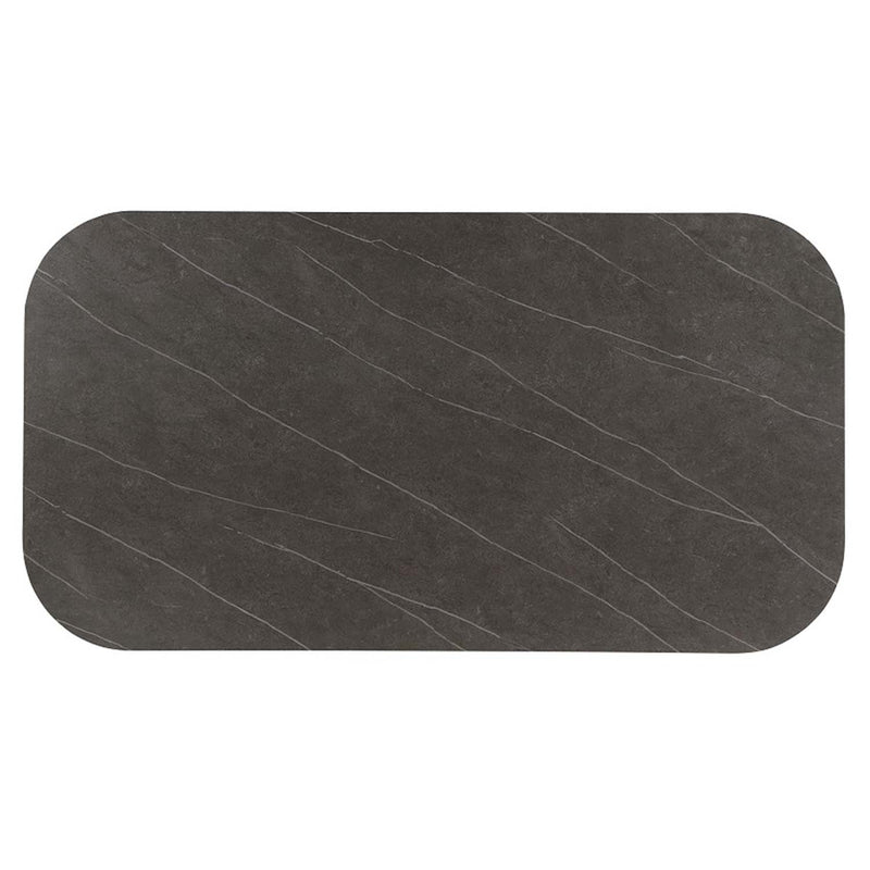 Kasa Dining Table, Sintered Stone Top & Champagne Finish Acme