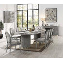 Adalynn Dining Table w/2 Leaves, Weathered Gray Oak Finish Acme