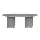 Adalynn Dining Table w/2 Leaves, Weathered Gray Oak Finish Acme