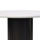 Jaramillo Round Dining Table, Faux Marble Top & Black Finish Acme