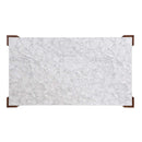 Hettie Dining Table, Engineered Stone Top & Brown Finish Acme