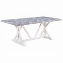 Hollyn Dining Table, Engineering Stone & White Finish Acme