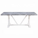 Hollyn Dining Table, Engineering Stone & White Finish Acme