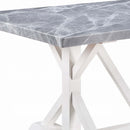 Hollyn Dining Table, Engineering Stone & White Finish Acme