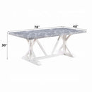 Hollyn Dining Table, Engineering Stone & White Finish Acme