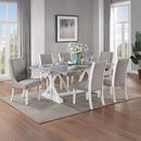 Hollyn Dining Table, Engineering Stone & White Finish Acme