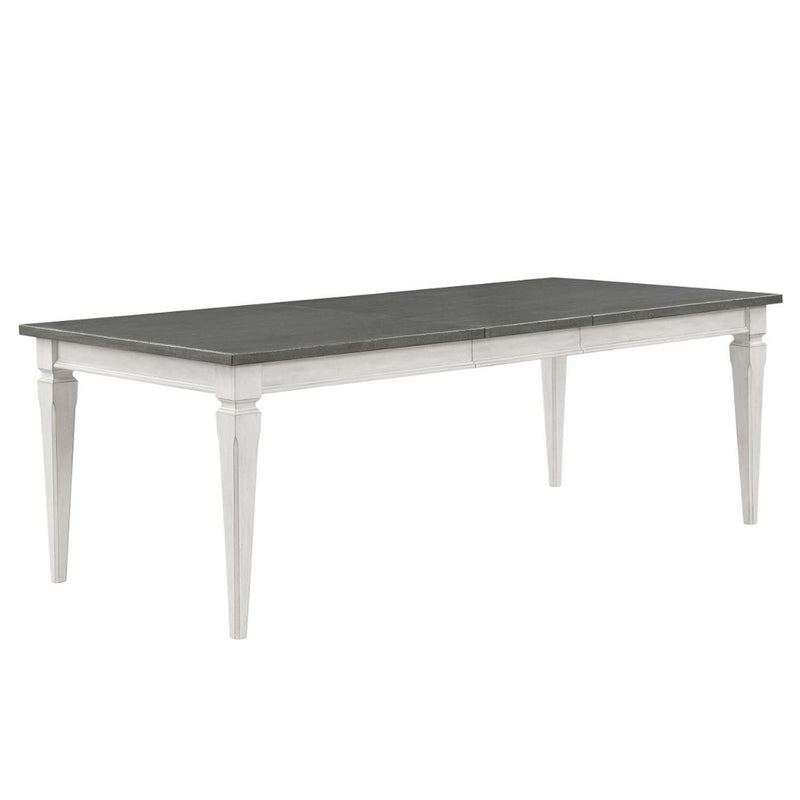 Katia Dining Table w/Leaf, Rustic Gray & Weathered White Finish Acme