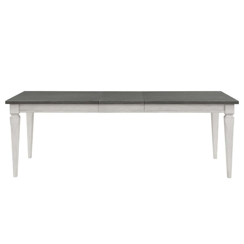 Katia Dining Table w/Leaf, Rustic Gray & Weathered White Finish Acme