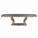 Ariadne Dining Table w/Pedestal, Antique Platinum Finish Acme