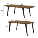 Hillary Dining Table w/2 Leaves, Walnut & Black Finish Acme