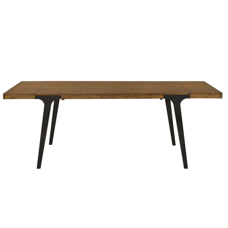 Hillary Dining Table w/2 Leaves, Walnut & Black Finish Acme