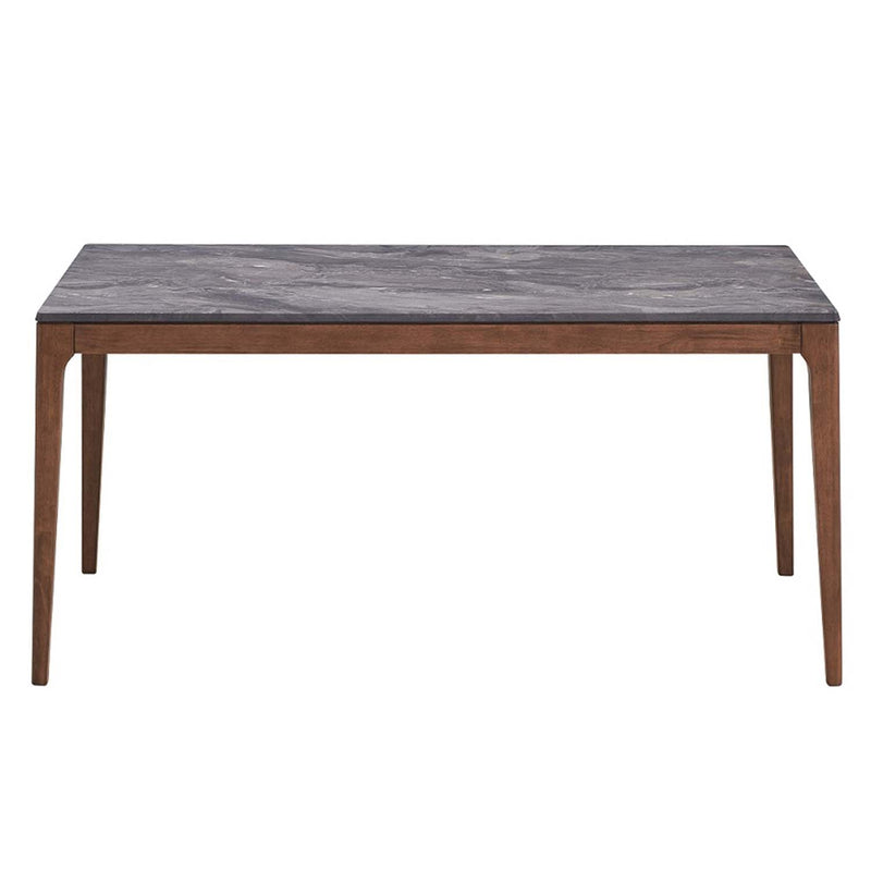 Bevis Dining Table, Engineered Stone Top & Walnut Finish Acme