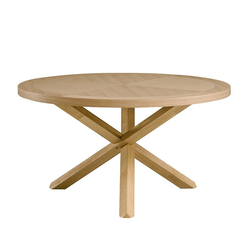 Kasem Round Dining Table, Oak Finish Acme