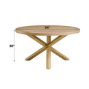 Kasem Round Dining Table, Oak Finish Acme