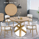 Kasem Round Dining Table, Oak Finish Acme
