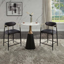 Jaramillo Counter Height Table, Natural Marble Top & Black Finish Acme
