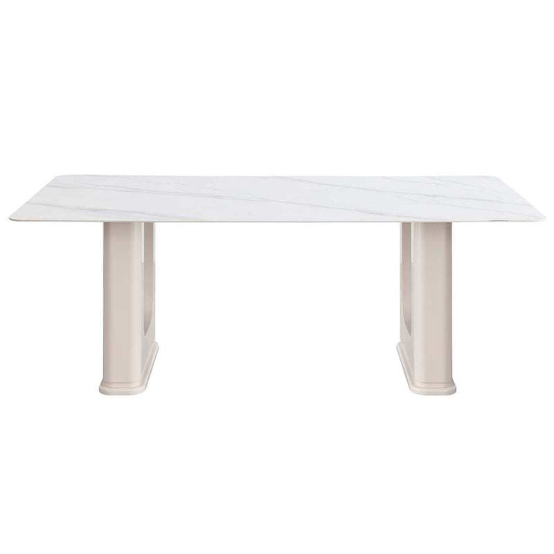 Kalam Dining Table, Ceramic Top & Beige Finish Acme