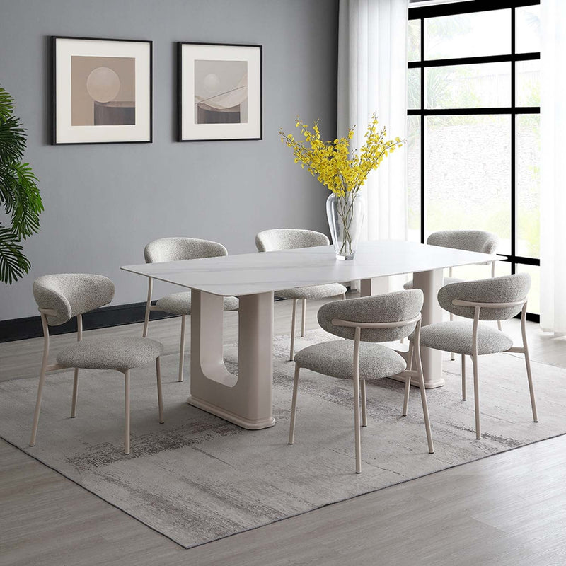 Kalam Dining Table, Ceramic Top & Beige Finish Acme
