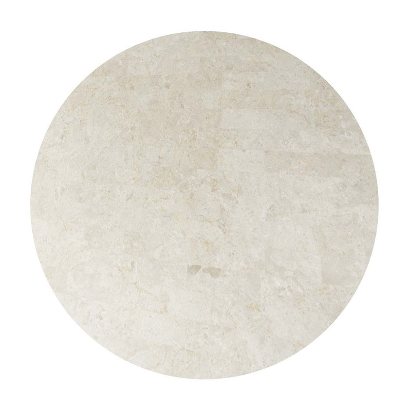 Qwin Round Dining Table w/Marble Top, Cream Acme