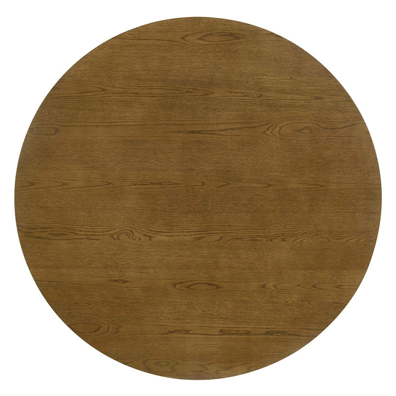 Hezrai Round Dining Table, Walnut Finish Acme