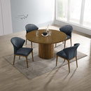 Hezrai Round Dining Table, Walnut Finish Acme