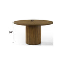 Hezrai Round Dining Table, Walnut Finish Acme