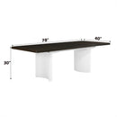 Carena Dining Table w/Leaf, White & Brown Finish Acme