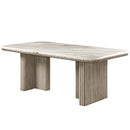 Charity Dining Table, Natural Marble Top & Gray Oak Finish Acme