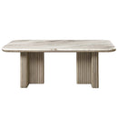 Charity Dining Table, Natural Marble Top & Gray Oak Finish Acme