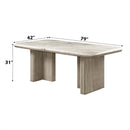 Charity Dining Table, Natural Marble Top & Gray Oak Finish Acme