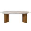 Darcy Dining Table, Natural Marble Top & Dark Walnut Finish Acme