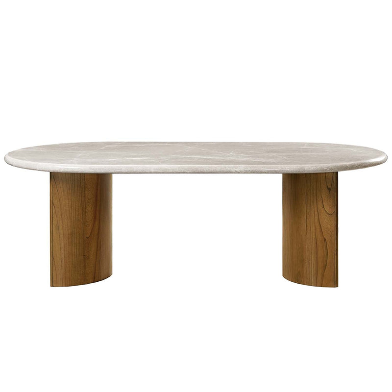 Darcy Dining Table, Natural Marble Top & Dark Walnut Finish Acme