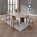 Darcy Dining Table, Natural Marble Top & Dark Walnut Finish Acme