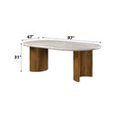 Darcy Dining Table, Natural Marble Top & Dark Walnut Finish Acme