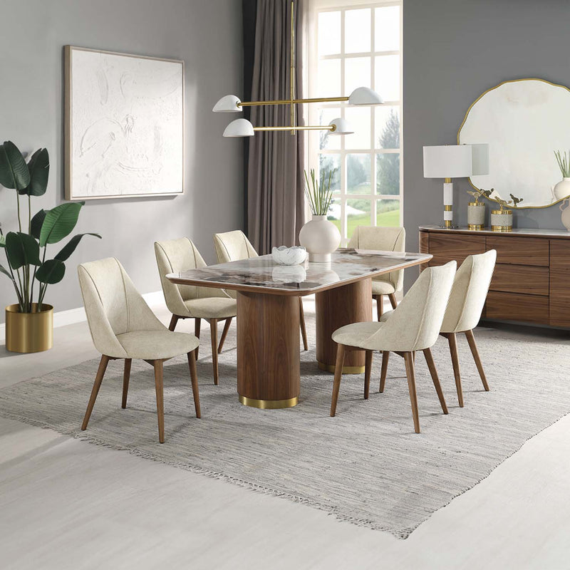 Willene Dining Table w/Ceramic Top, Ceramic Top & Walnut Finish Acme