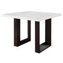 Edwyn Counter Height Table, White Natural Marble Top & Espresso Finish Acme