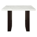 Edwyn Counter Height Table, White Natural Marble Top & Espresso Finish Acme