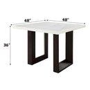 Edwyn Counter Height Table, White Natural Marble Top & Espresso Finish Acme