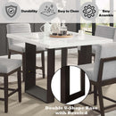 Edwyn Counter Height Table, White Natural Marble Top & Espresso Finish Acme