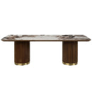 Willene Dining Table w/Ceramic Top, Ceramic Top & Walnut Finish Acme