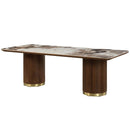 Willene Dining Table w/Ceramic Top, Ceramic Top & Walnut Finish Acme