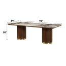 Willene Dining Table w/Ceramic Top, Ceramic Top & Walnut Finish Acme