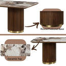 Willene Dining Table w/Ceramic Top, Ceramic Top & Walnut Finish Acme