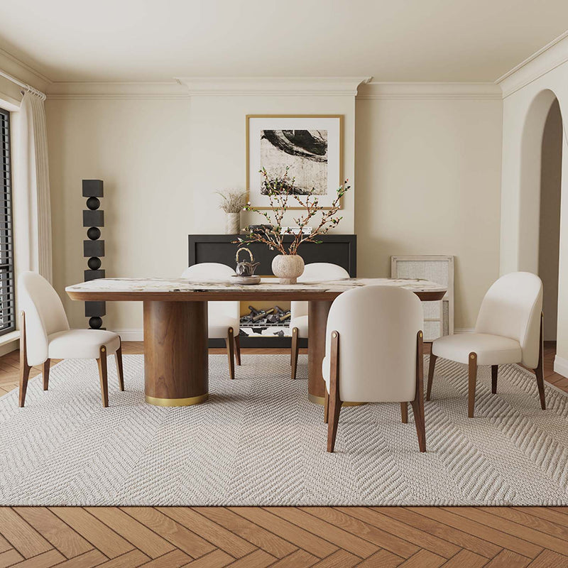 Willene Dining Table w/Ceramic Top, Ceramic Top & Walnut Finish Acme